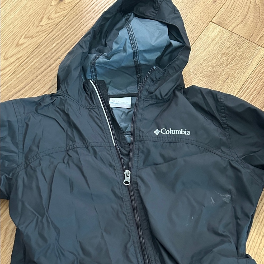 Columbia Black Hooded Windbreaker Jacket M